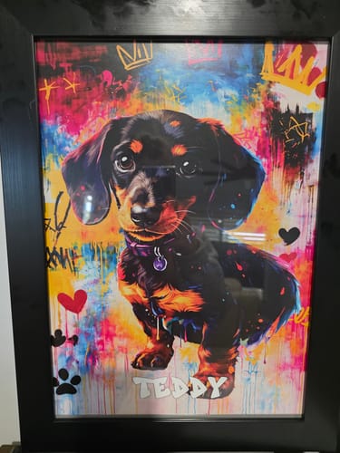 Customer photo review of Personalised Poster With Dog or Cat - Graffiti