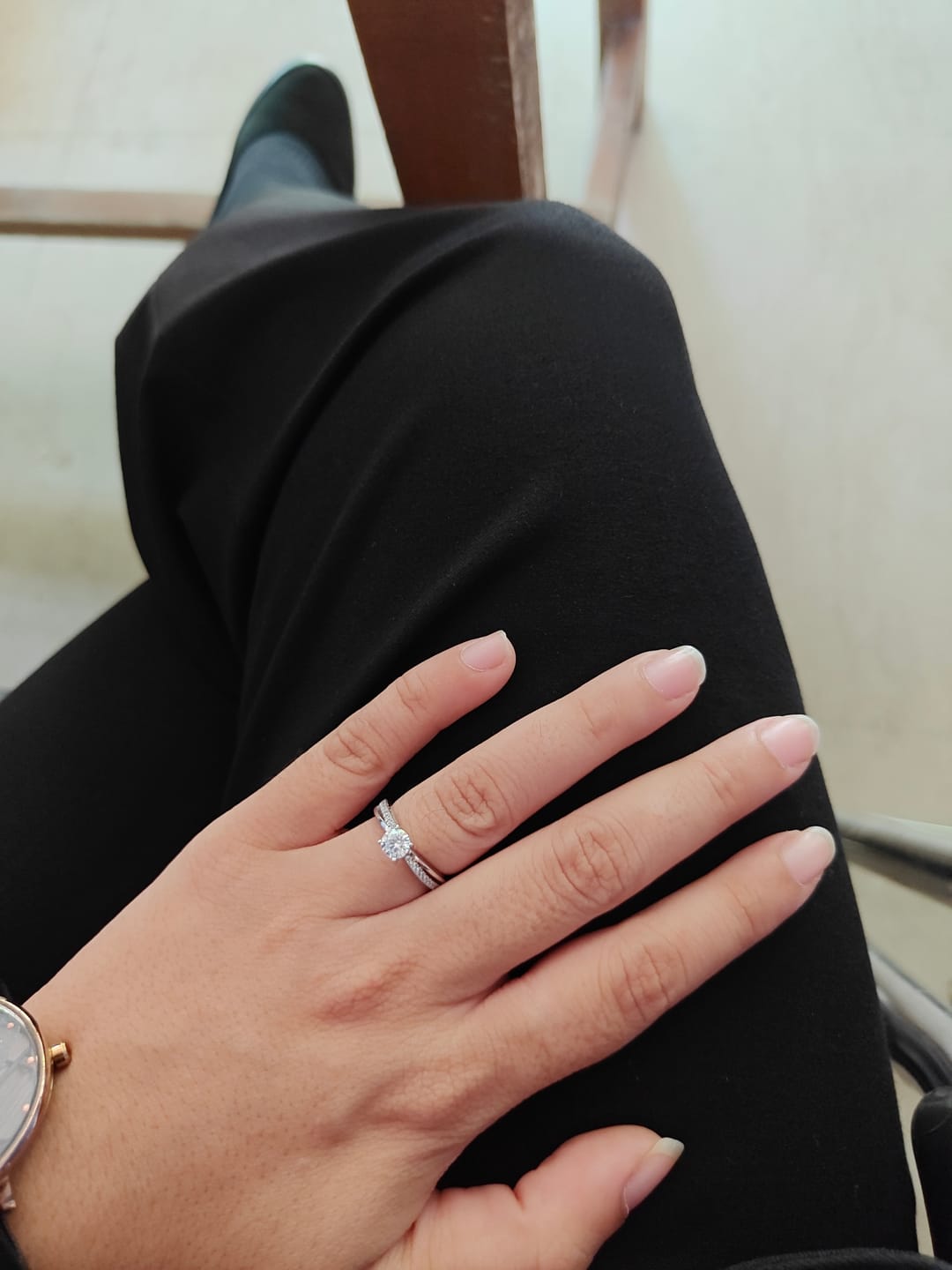 Customer photo review of Silver Zircon Layered Ring
