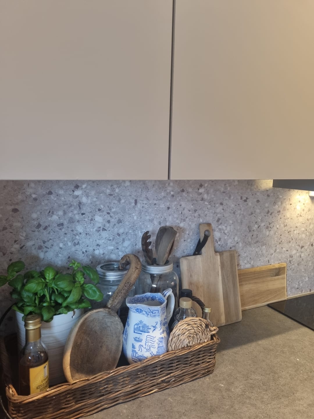 Customer photo review of 8-pk Sahara beige selvklebende fliser
