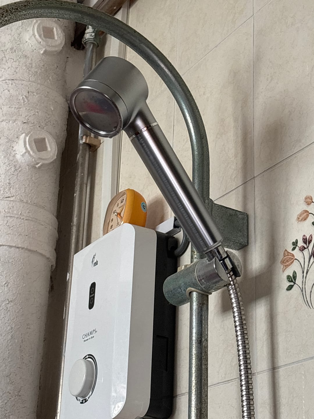 Customer photo review of Filtered Showerhead - Brushed Chrome
