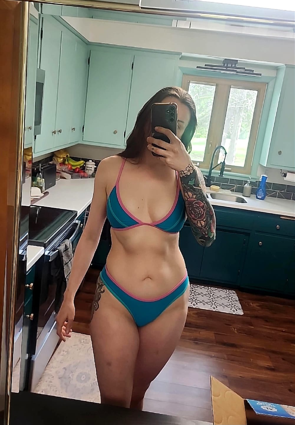 Customer photo review of LILY Aqua Melon Minimal Triangle Top