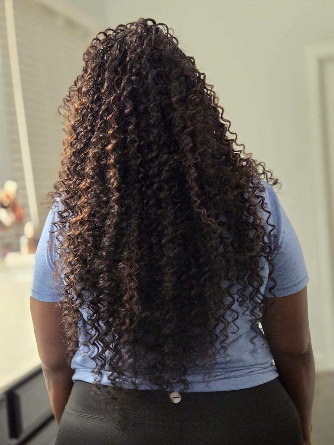 Customer photo review of #T1B/30 Light Brown Deep Wave Human Crochet Hair