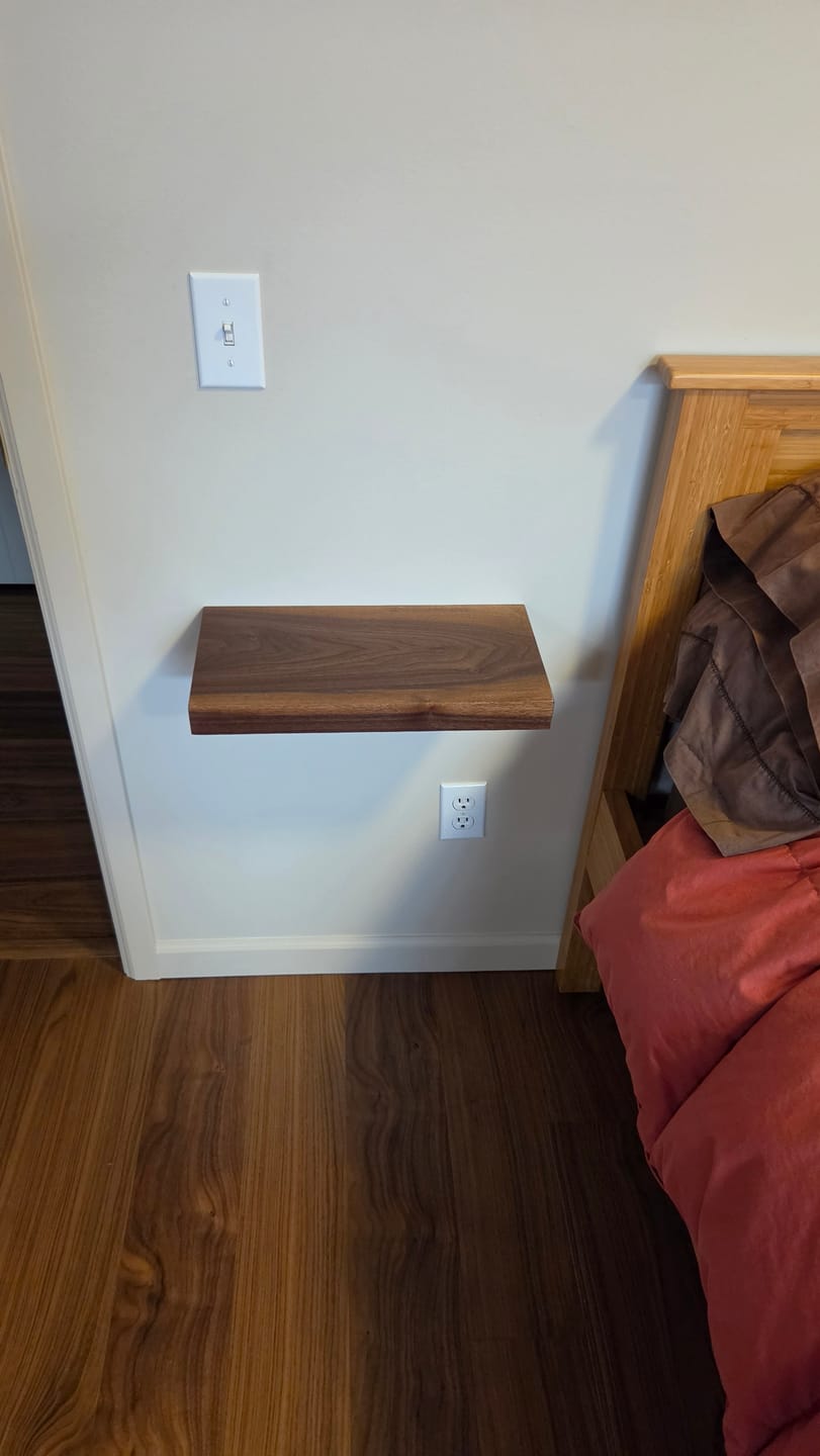 Customer photo review of Walnut Floating Shelves