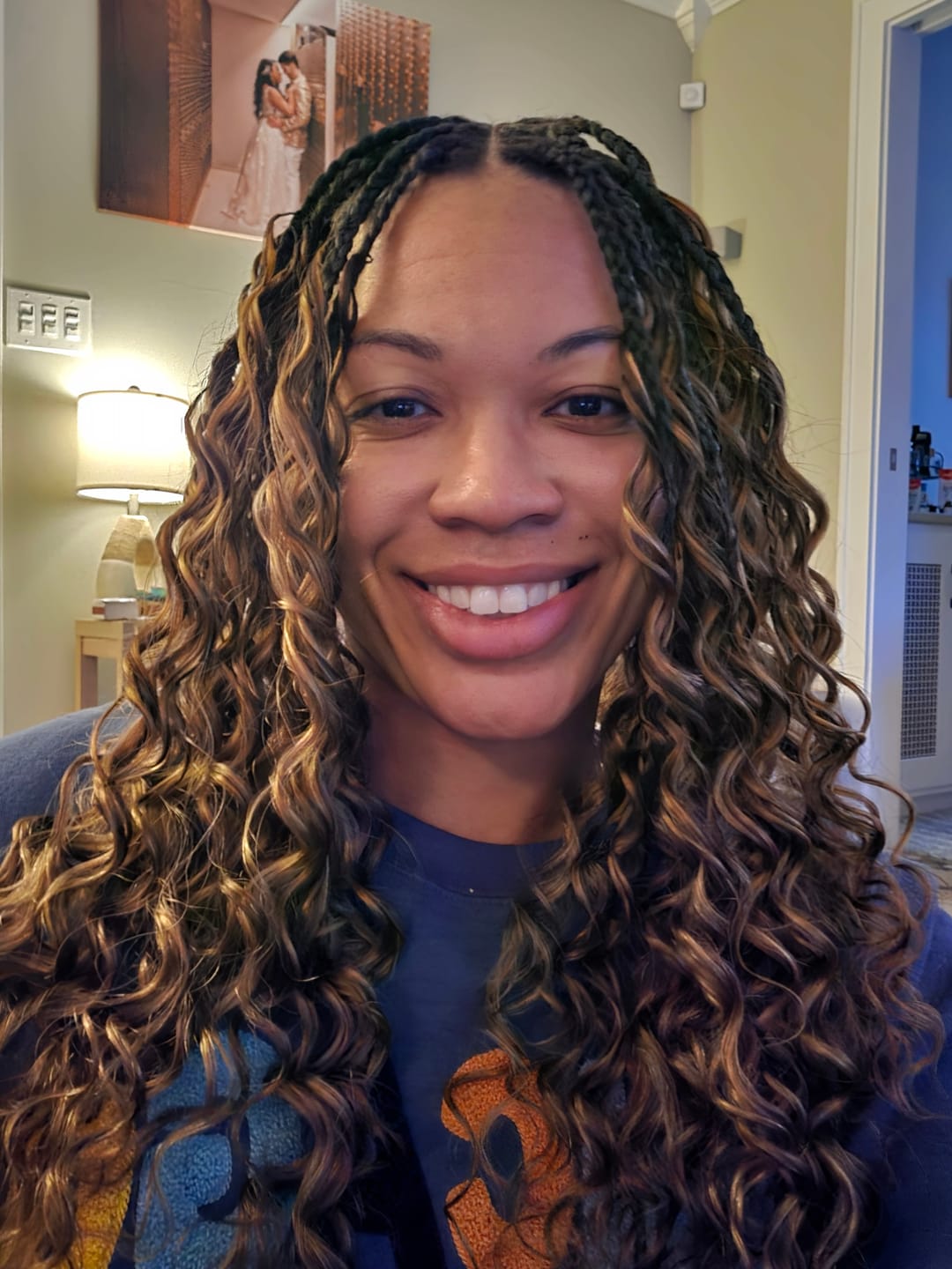 Customer photo review of #4/27/30 Mix Color Blend Loose Deep Wave Human Crochet Hair
