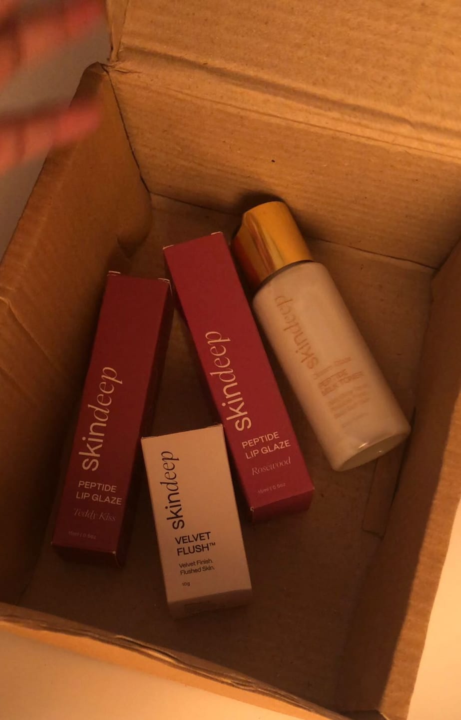 Customer photo review of Lip Glaze+Velvet Flush Duo