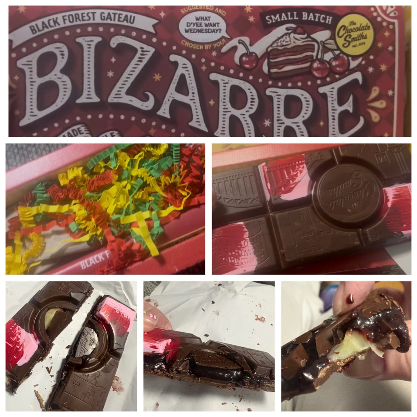 Customer photo review of Black Forest Gateau inspired chocolate bar 145g