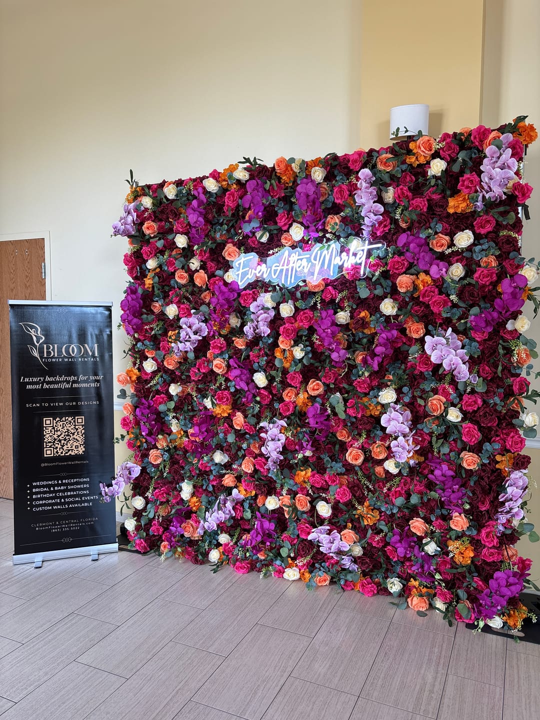 Customer photo review of Aliflowers 5D Colorful Artificial Fabric Roller Curtain Floral Party Backdrop Wall ALFWL167