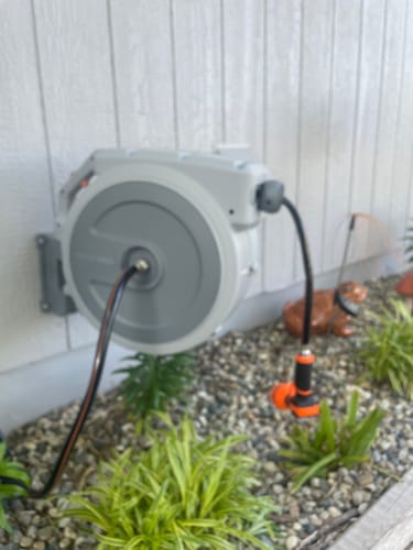 Customer photo review of Retractable Garden Hose Reel-5/8in-90ft