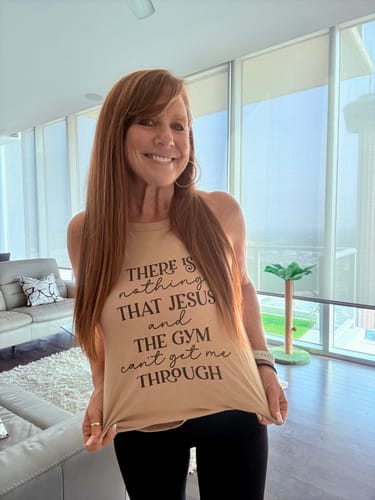 Customer photo review of Jesus and Gym Rocker Tank