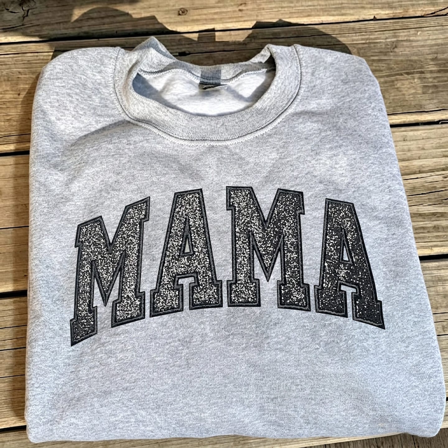 Customer photo review of Custom Embroidered Applique Glitter Mama Sweatshirt - Gift for Mom