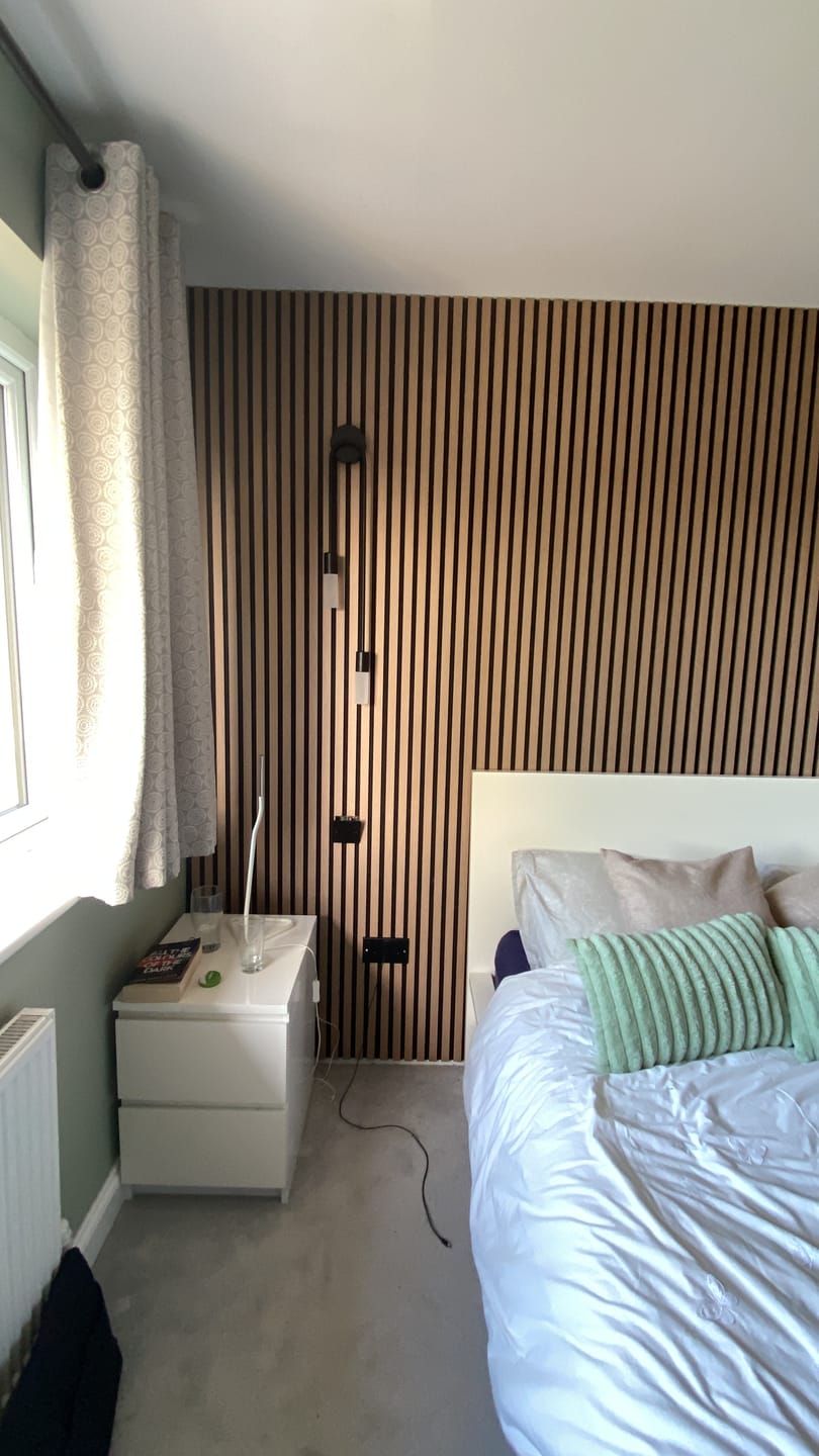 Customer photo review of Premium Acoustic Wall Panels - Natural Oak