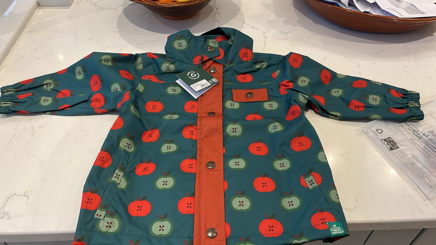 Customer photo review of Apple Picking Recycled Waterproof Raincoat