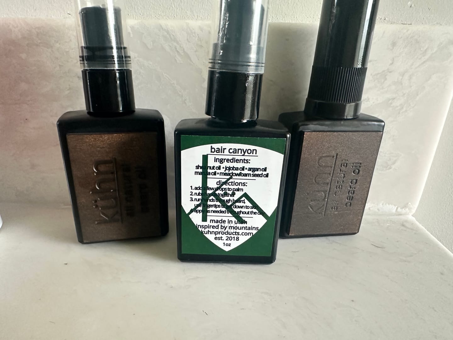 Customer photo review of 3 beard oil gift set (NEW)