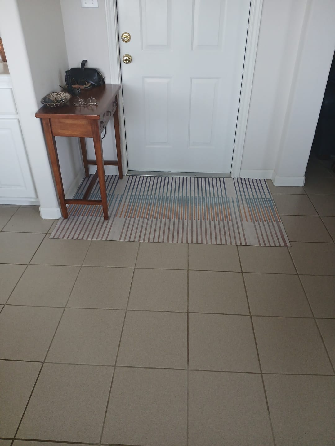 Customer photo review of Flux Striped Multicolor Washable Rug