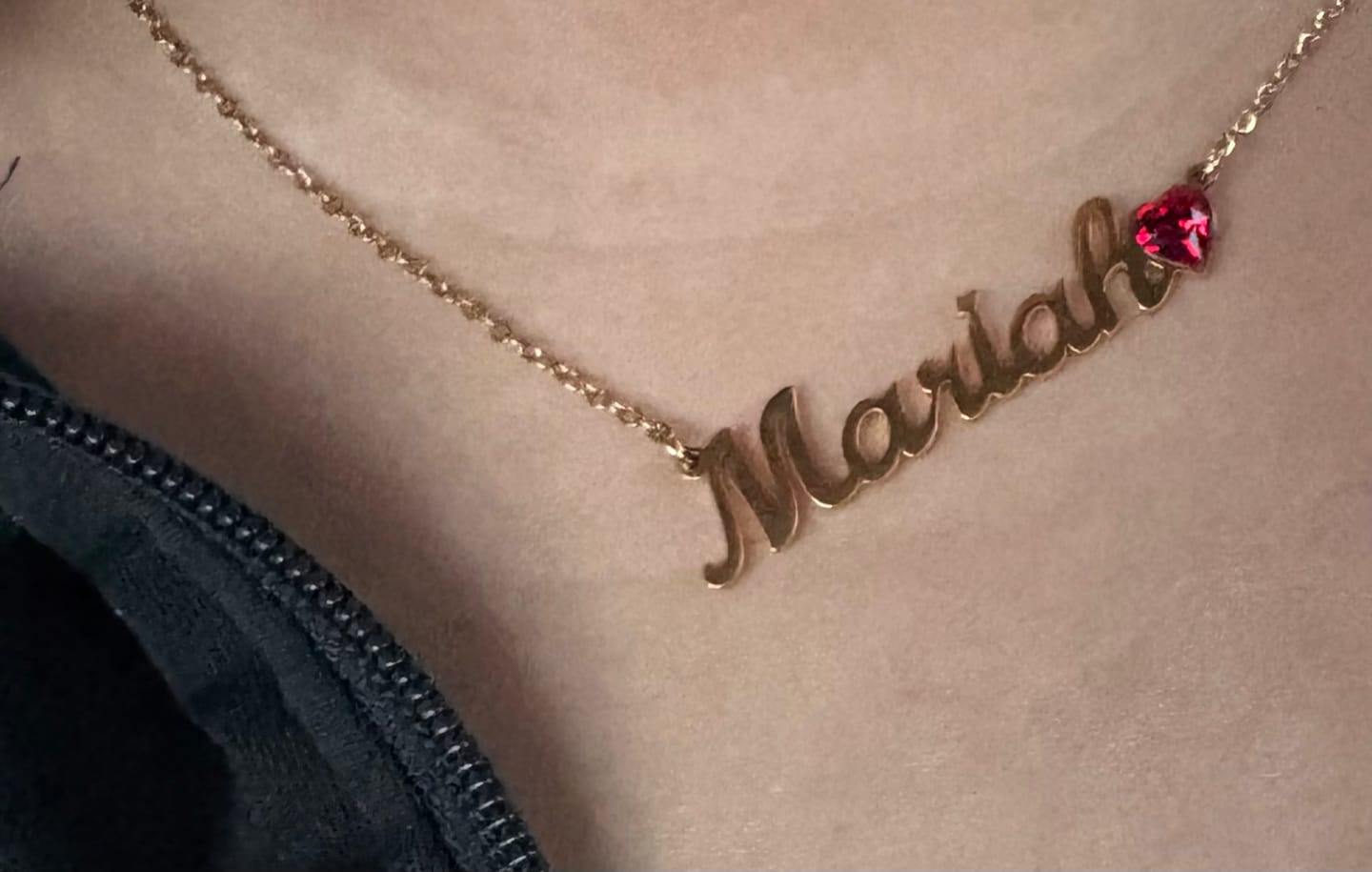 Customer photo review of Birthstone Name Necklace