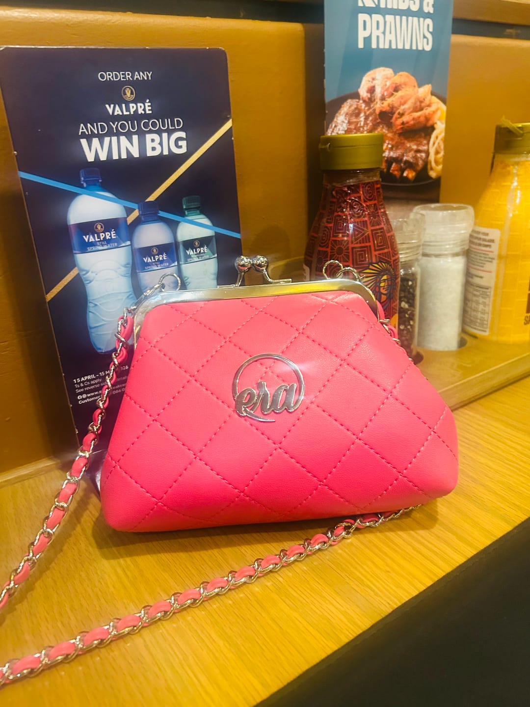 Customer photo review of ERA Mini Kisslock Chain Bag – Pink