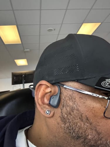 Customer photo review of Minimalist Black CZ Iced Stud Earrings for Men