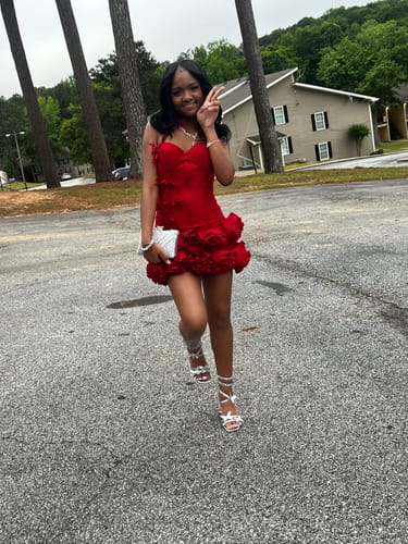 Customer photo review of Sophia Rose – Red (Only a few left)