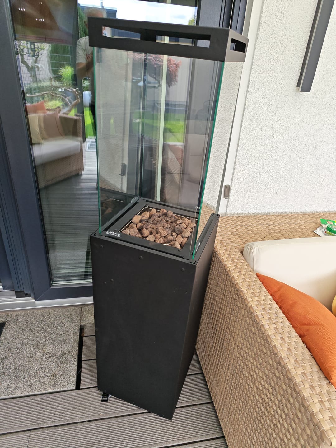 Customer photo review of Gartenzeit® Gas-Terrassenheizer mit Glaszylinder inkl. Abdeckung