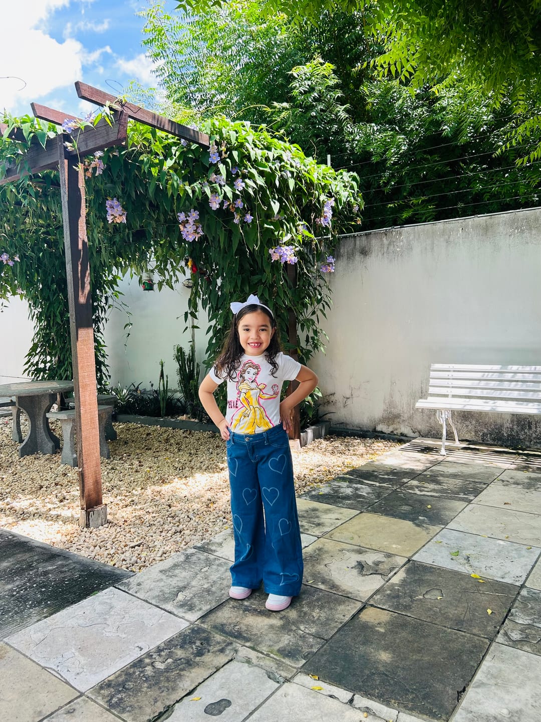 Customer photo review of Calça Wide Leg em Jeans com Elastano 89835 Kukiê Infantil Menina