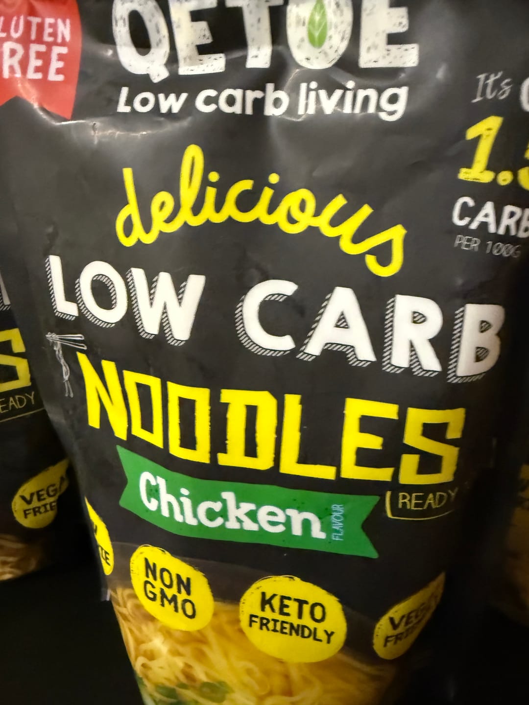 Customer photo review of Qetoe Low Carb Instant Noodle Pack - 2x Chicken and 2 x Beef Flavour Packs