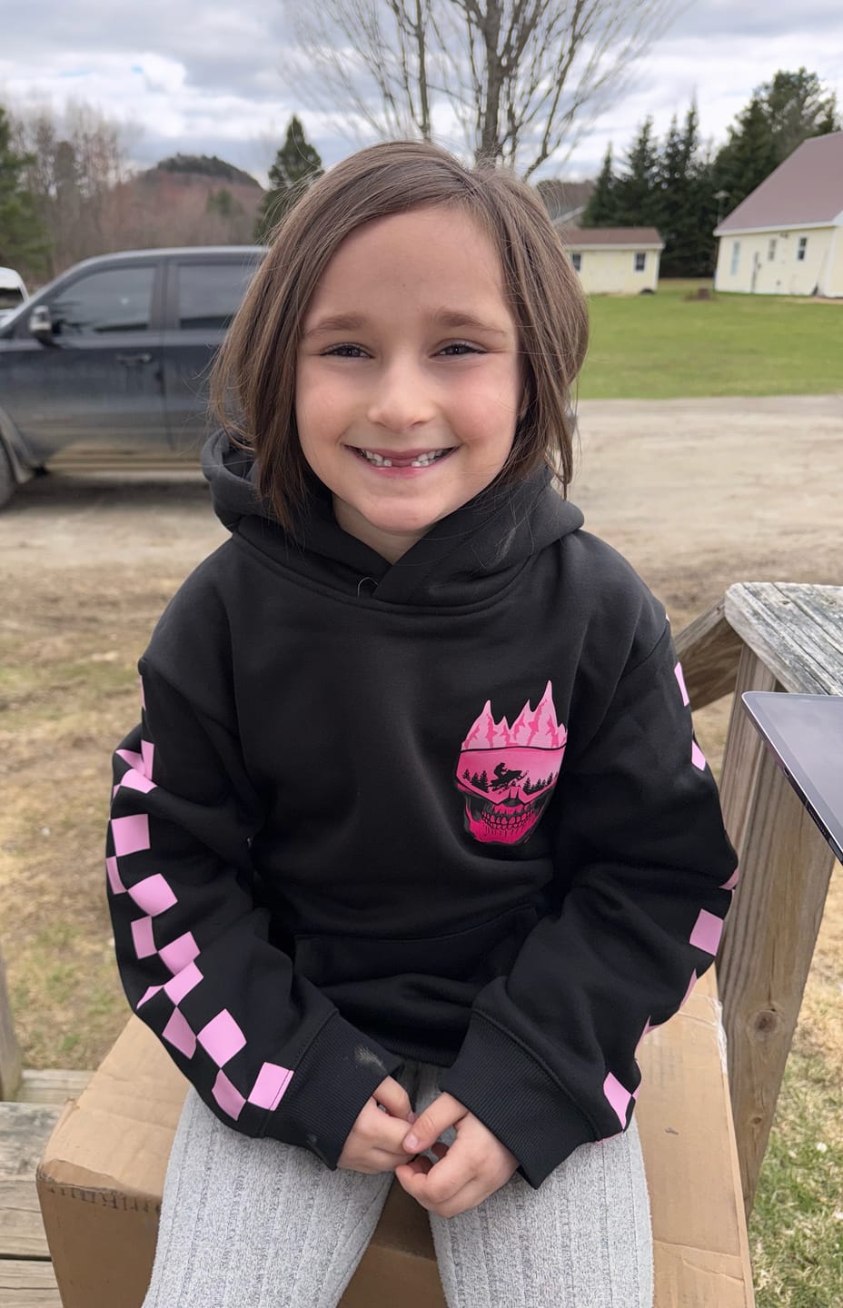 Customer photo review of Pink Skull Mountain - Hoodie