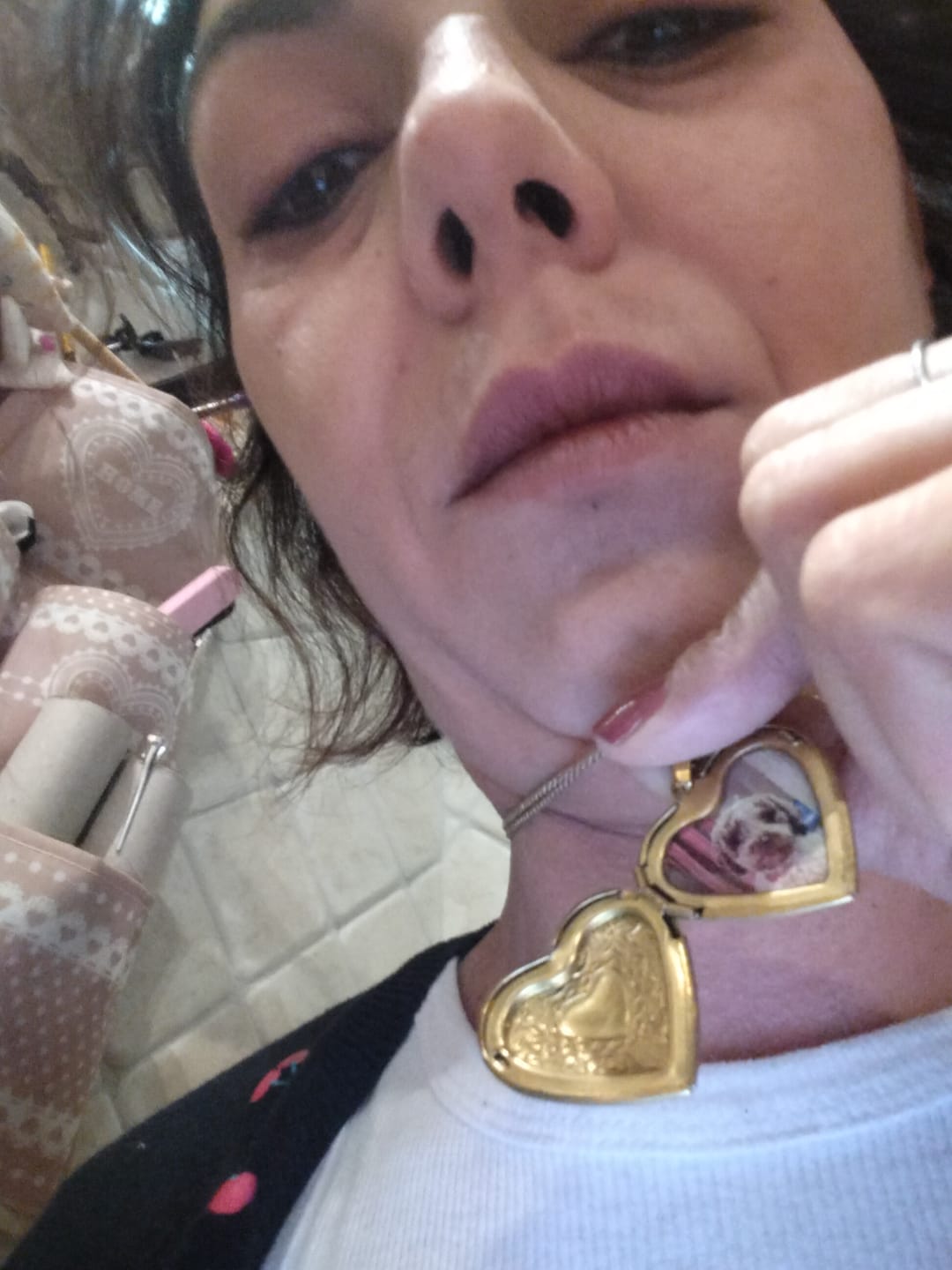 Customer photo review of Collana Cuore Apribile Acciaio Oro - Foto a colori e Dedica