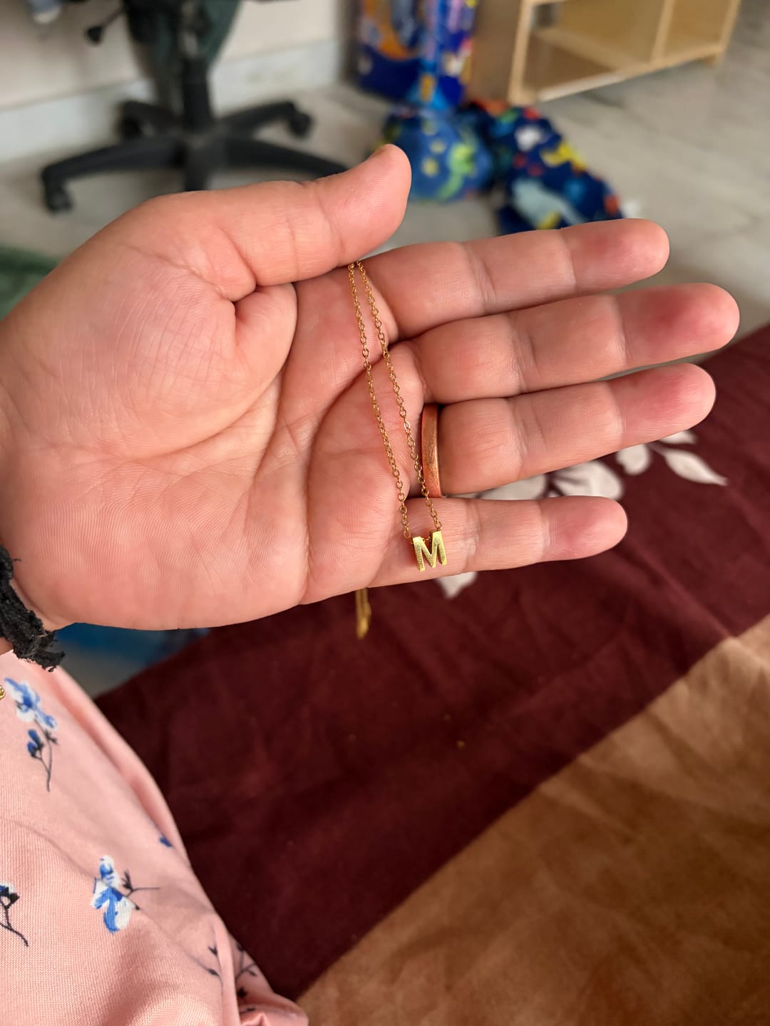 Customer photo review of Small Letter Necklace