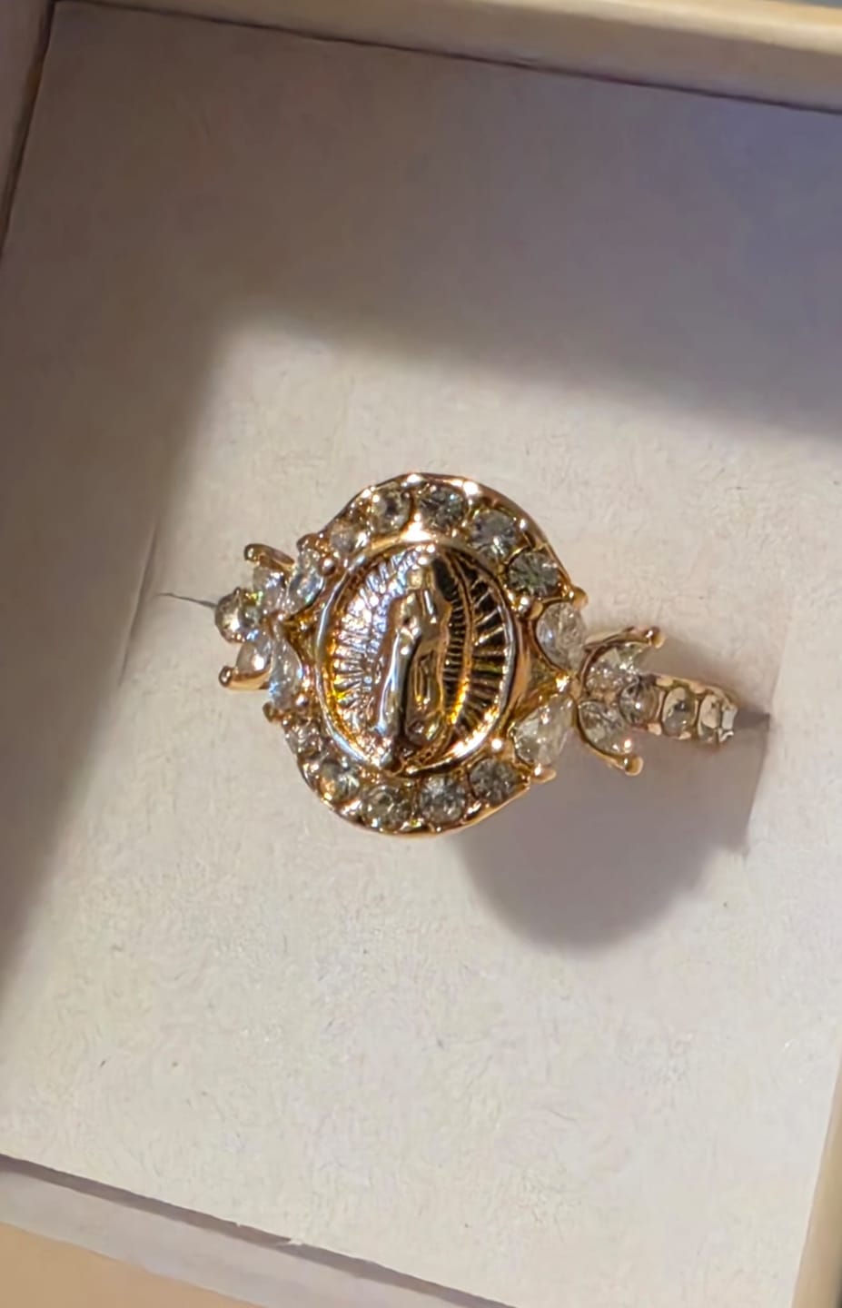 Customer photo review of FREE Today: Elegant Virgin Mary Emblem Ring: Sacred Detail for Daily Devotion