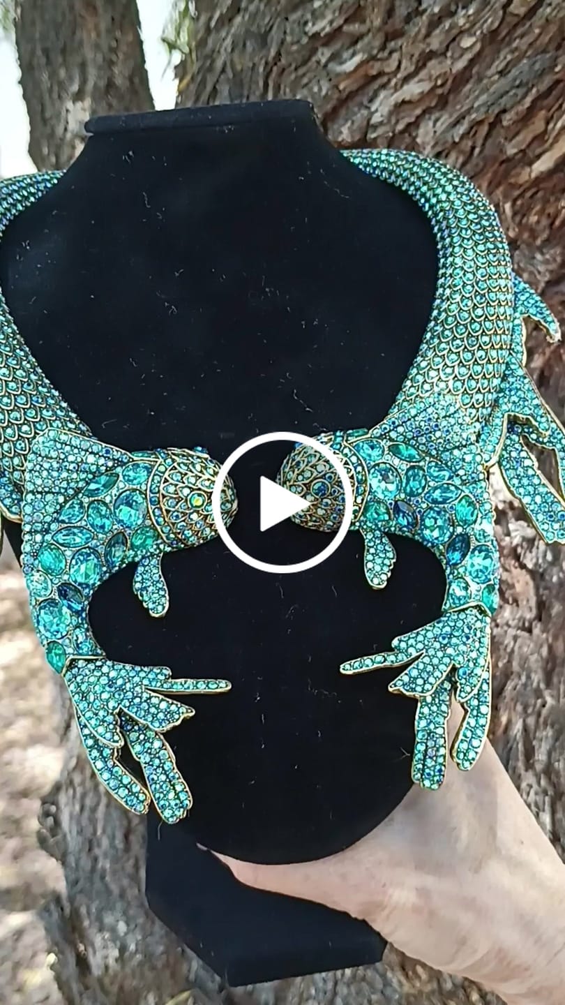 Customer video review of HEIDI DAUS® “Koi Dynasty” Crystal Koi Fish Statement Collar Necklace