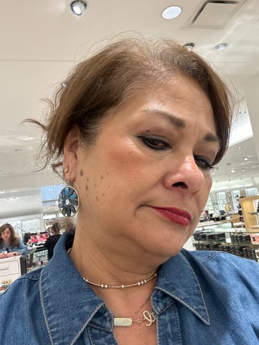 Customer photo review of juliette teardrop studs (gold)