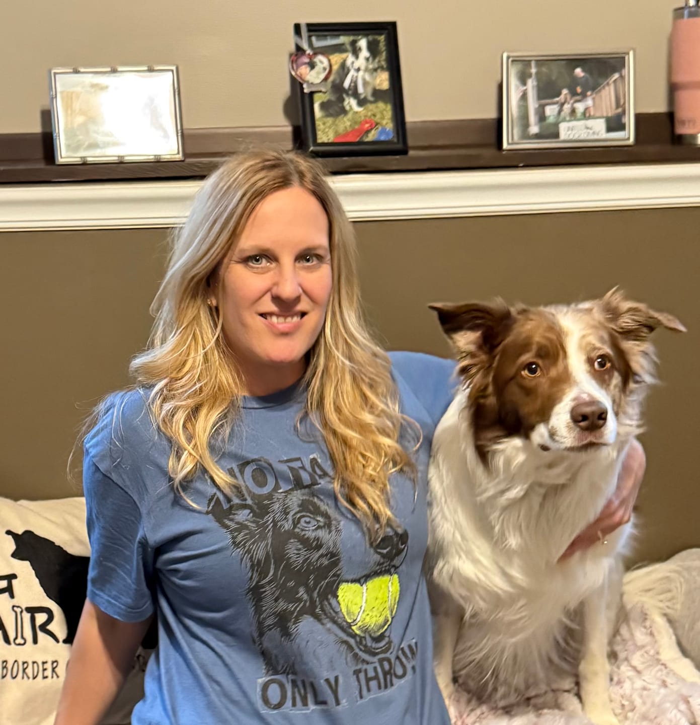 Customer photo review of Only Throw Border Collie Shirt