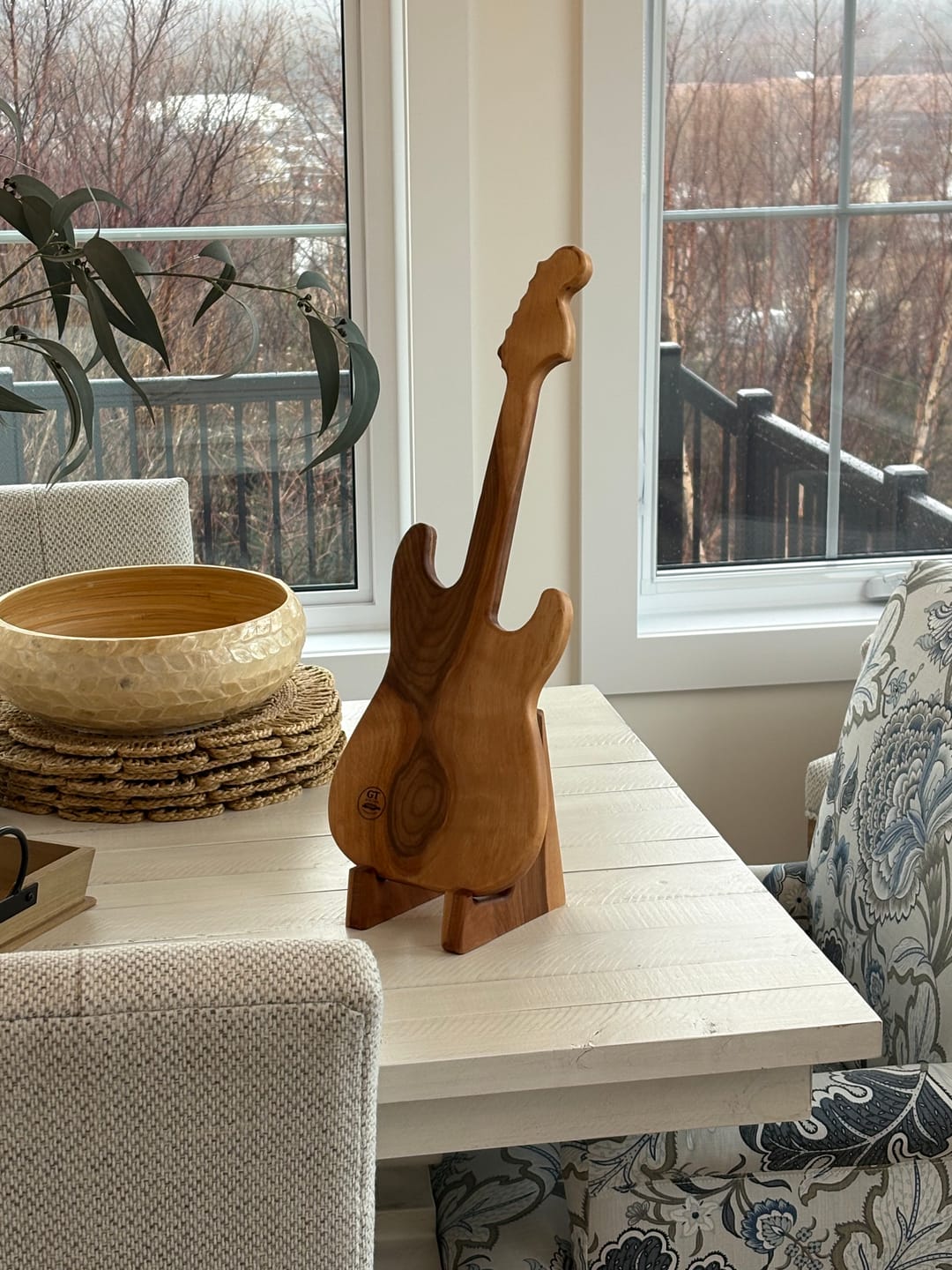 Customer photo review of 23.0x9.0" Stratocaster Guitar Serving Board Acrylic Router Template