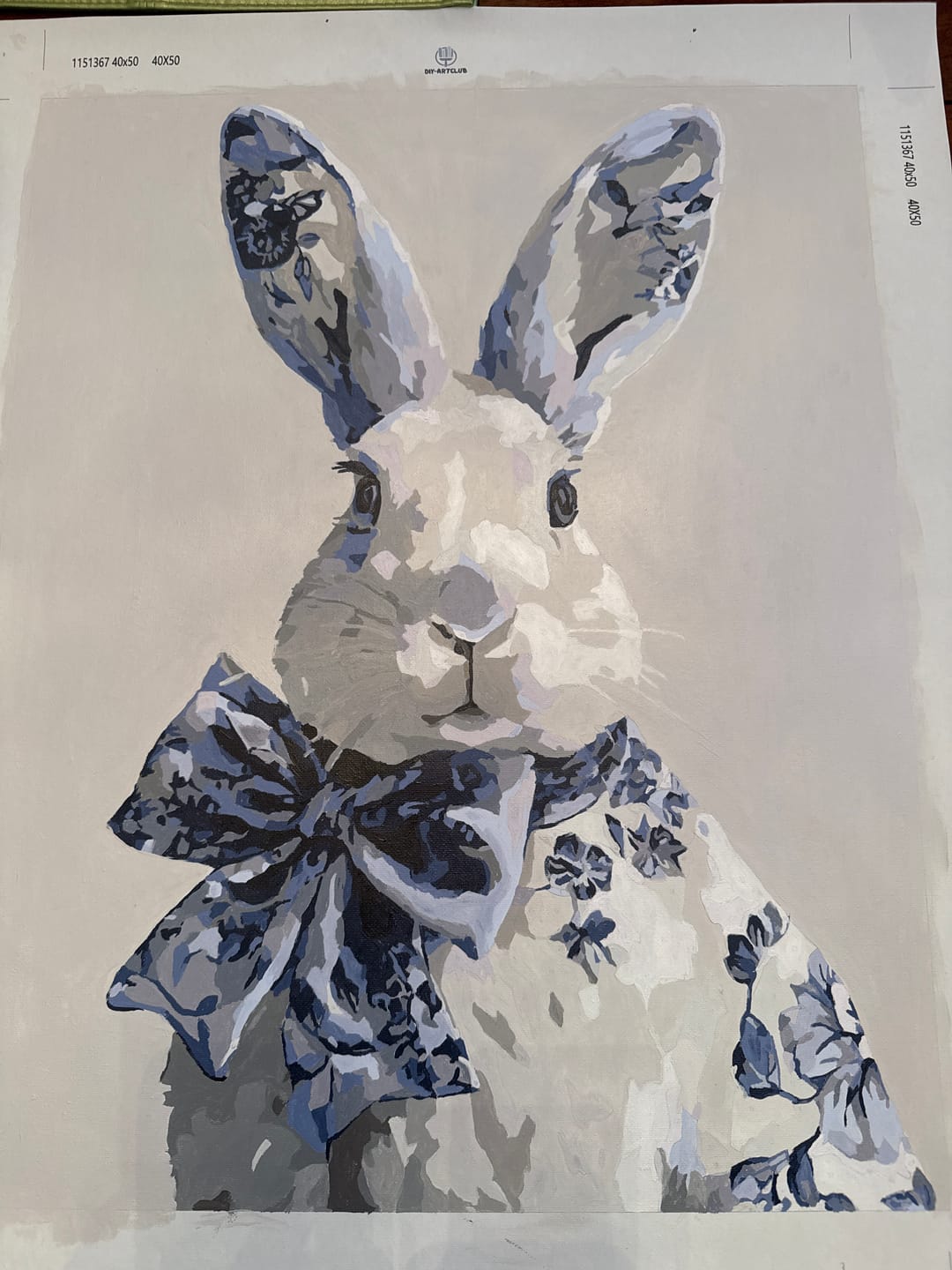 Customer photo review of Delft Blue Bunny | Paint by Number