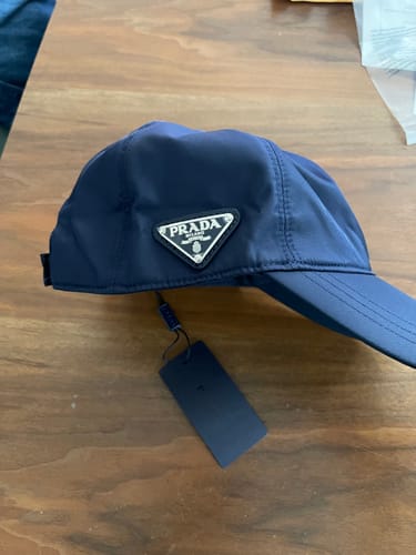 Customer photo review of Nylon Baseball Cap with Metal Plaque — Navy