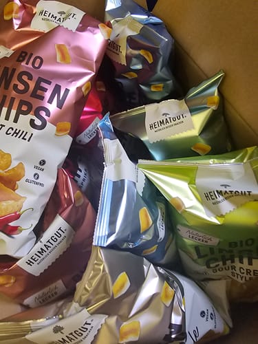 Kundenbewertung mit Foto zu Linsenchips Probierbox