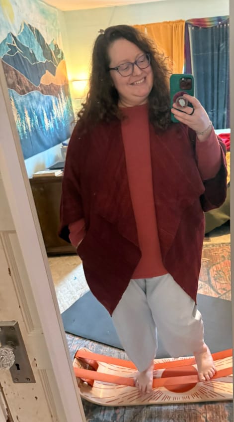 Customer photo review of JIVA Wool Silk Kimono Fire