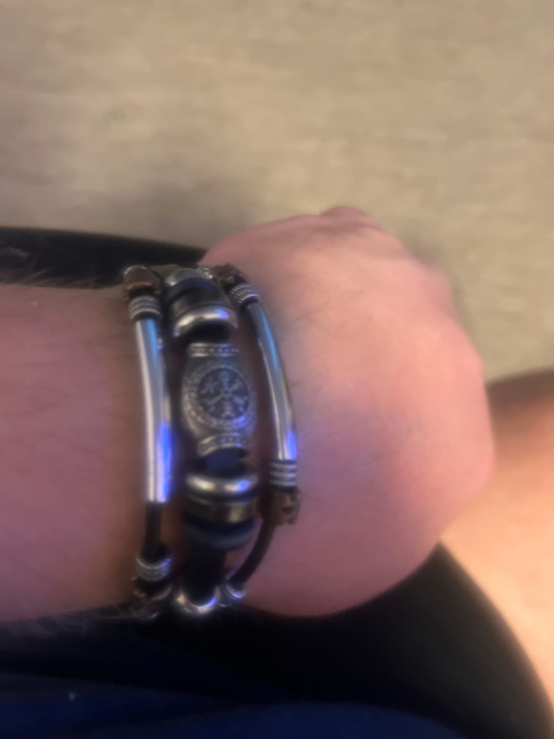 Customer photo review of Vintage Viking Leather Bracelet