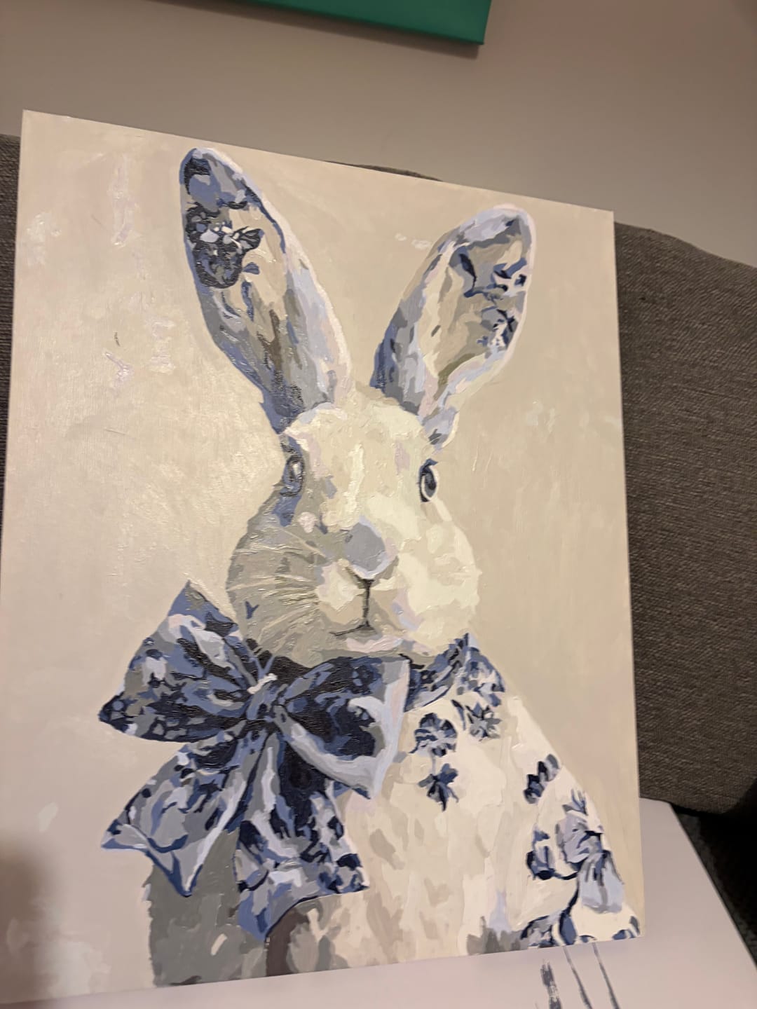 Customer photo review of Delft Blue Bunny | Paint by Number