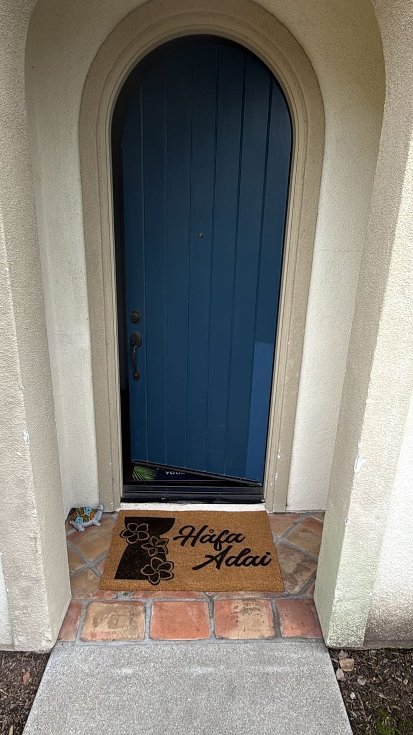 Customer photo review of Latte Stone Plumeria Guam CNMI Outdoor Coir Door Mat