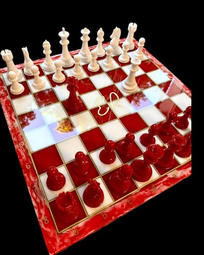 Customer photo review of 19x19x0.5" Full Size Chess Board Silicone Mold With 2" Squares