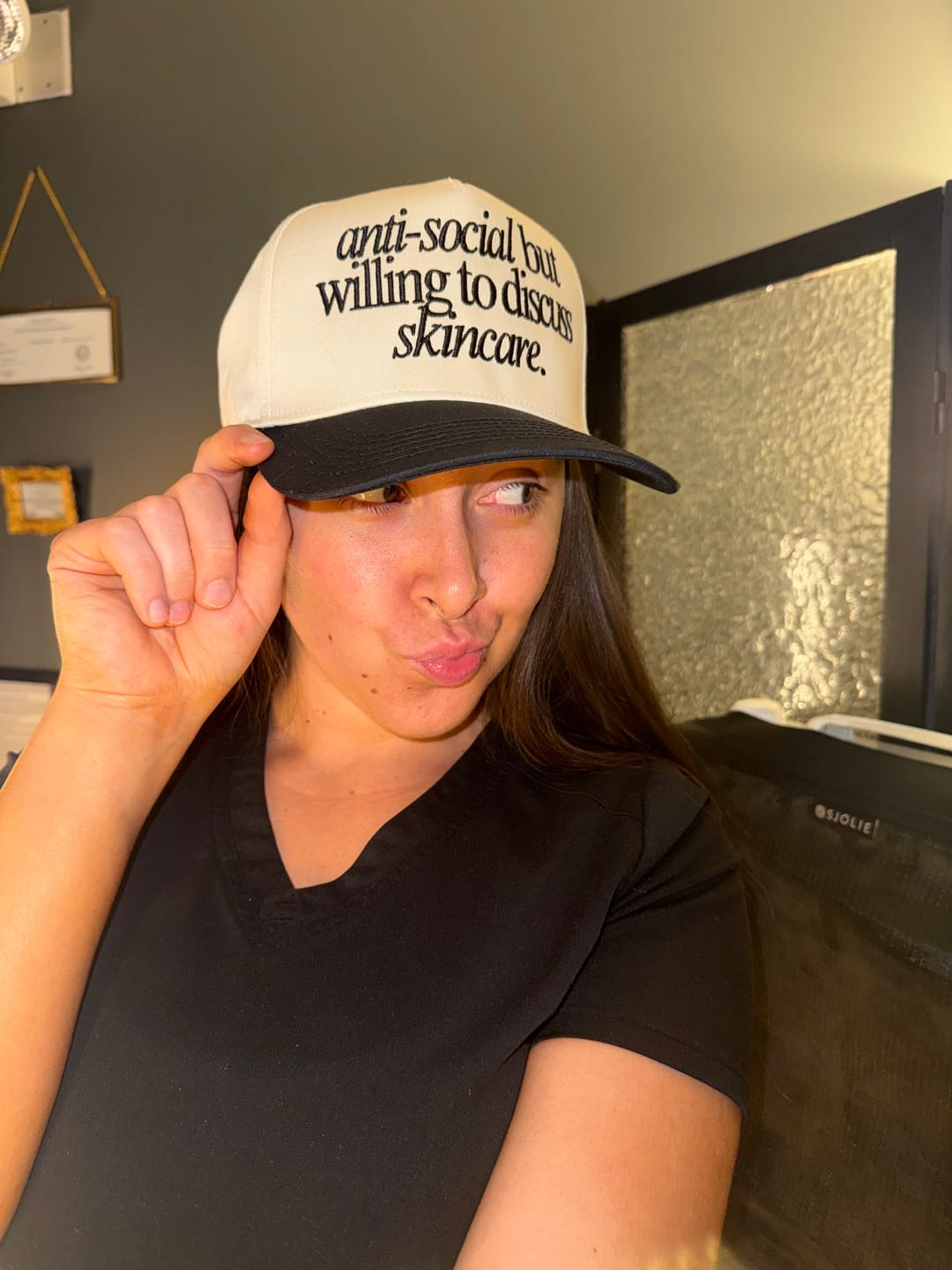 Customer photo review of Anti-Social but willing to discuss - Trucker Hat