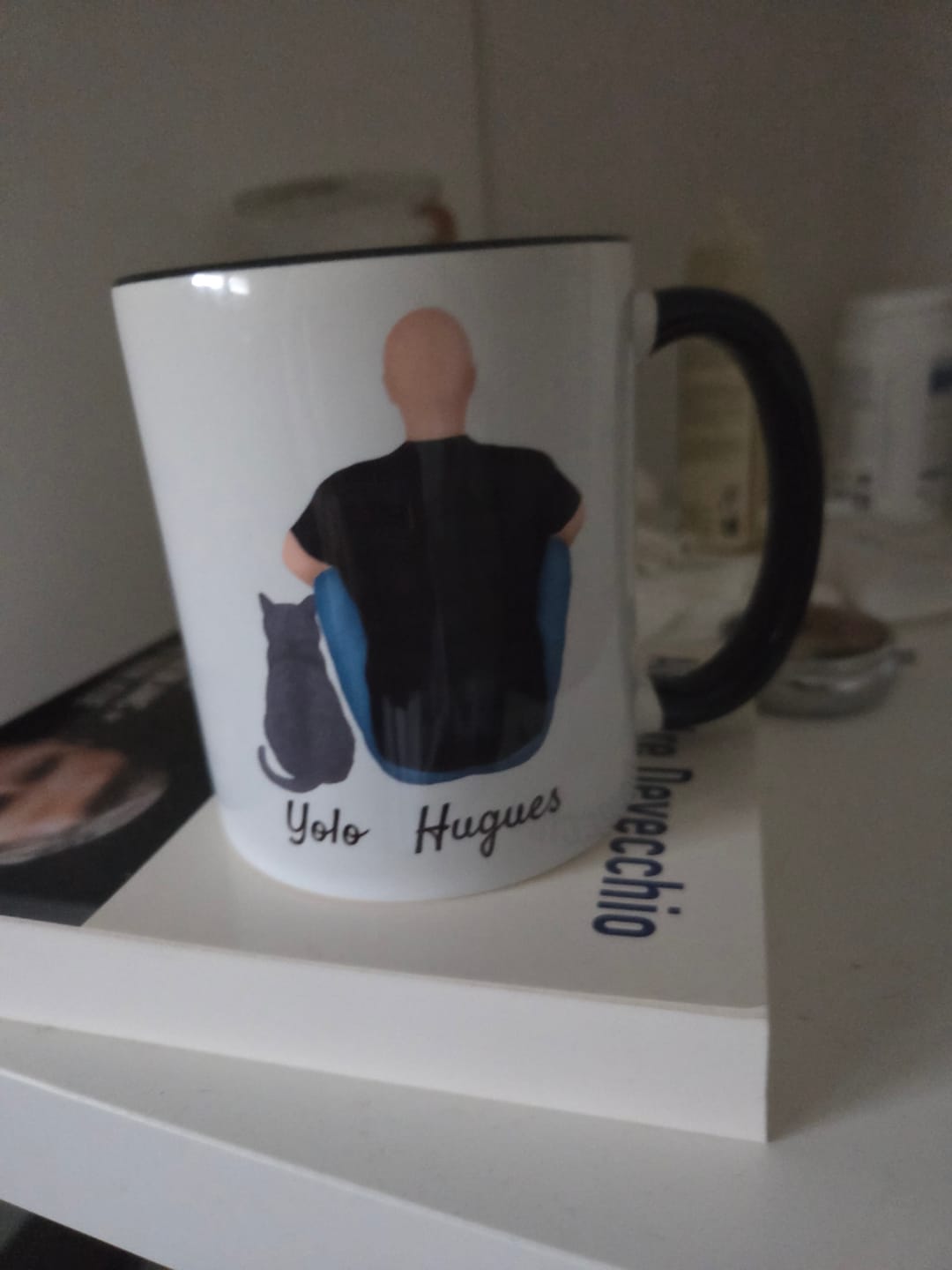 Customer photo review of Mug Personnalisé - Homme et Chat