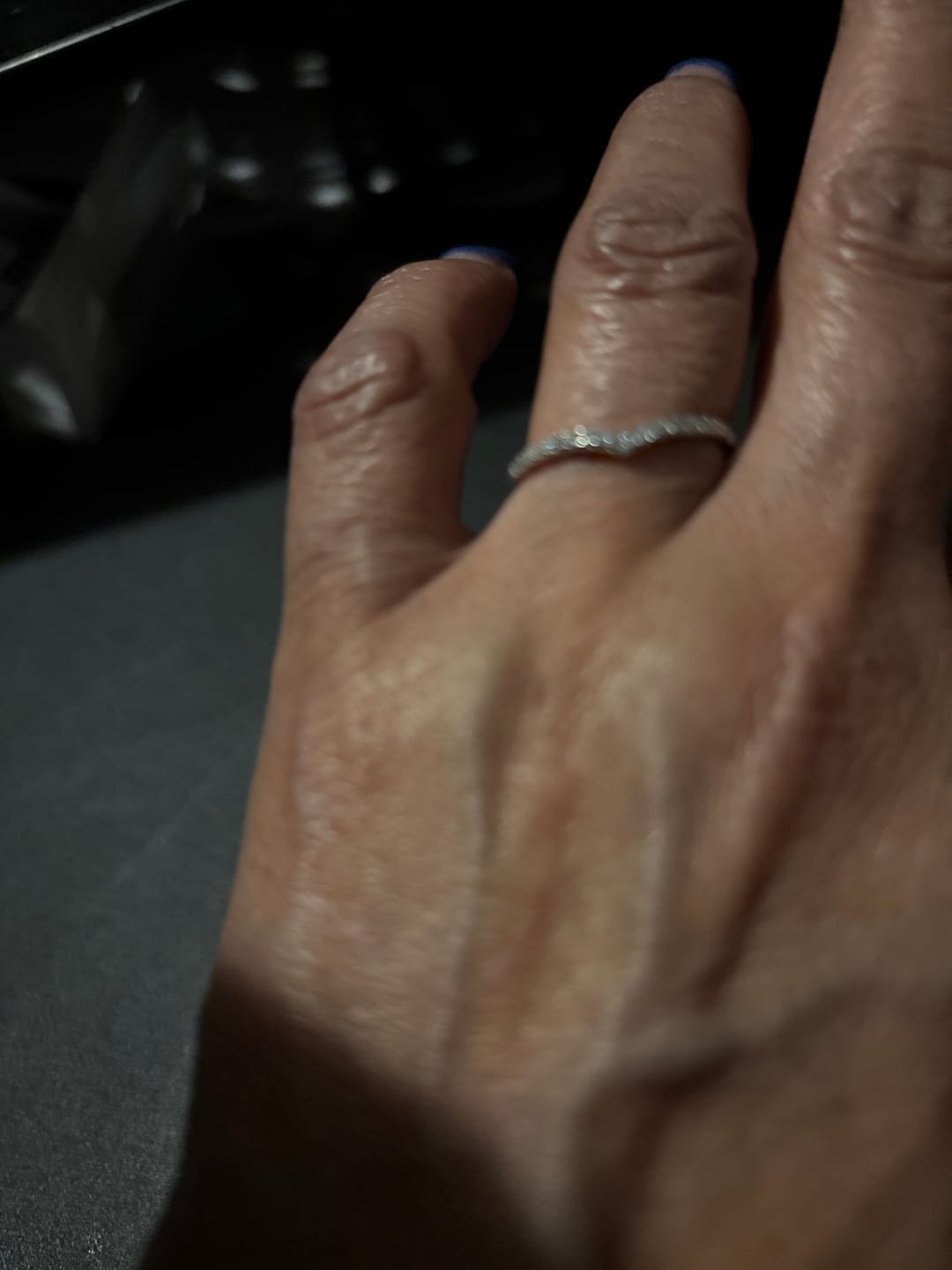 Customer photo review of Moissanite V-Shaped Ring