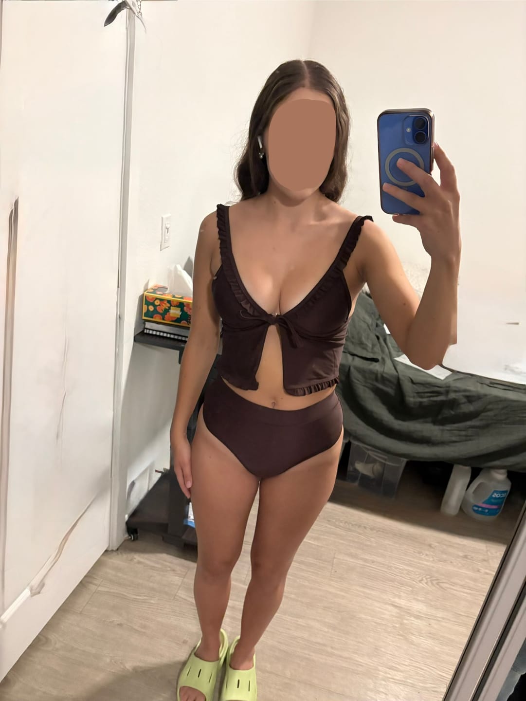 Customer photo review of LILY-TANKINI Cacao Ruffle Triangle Tankini Top