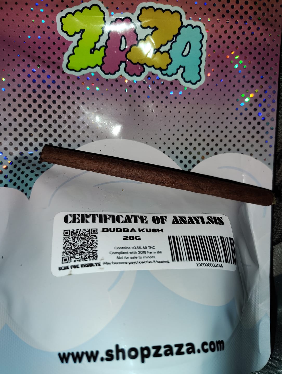 Customer photo review of Bubba Kush - 28 Grams - Indica