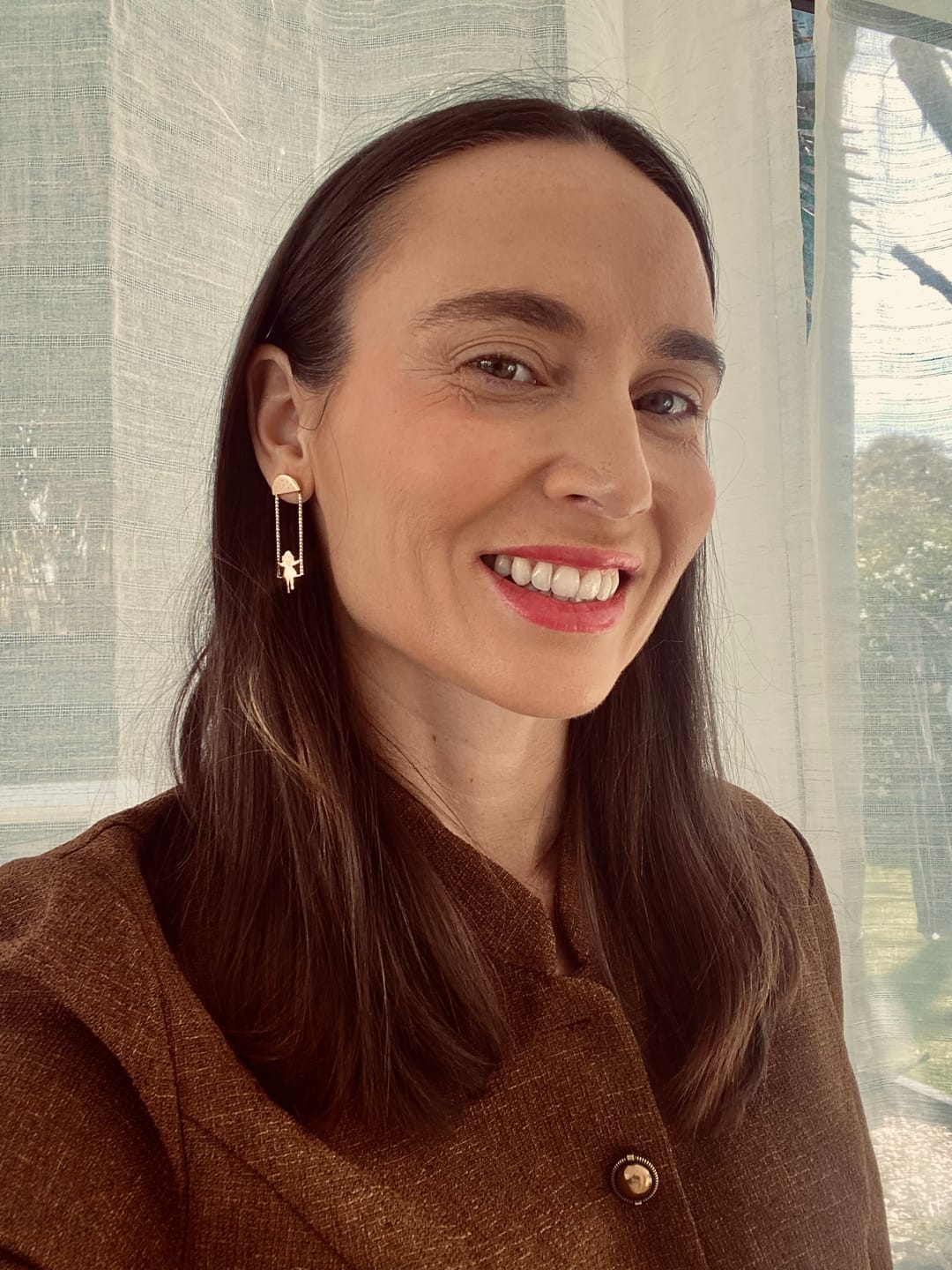 Customer photo review of Amina in the Air Earrings - Gold
