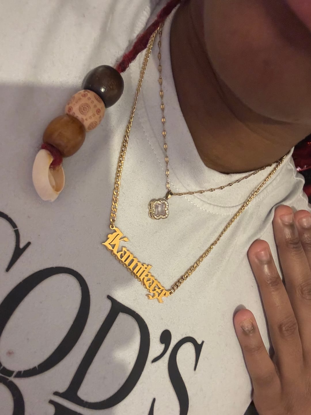 Customer photo review of Gothic Name Necklace w/ Cuban Chain