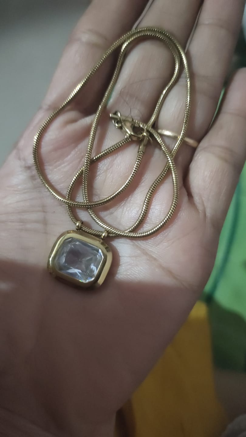 Customer photo review of Octagon Diamond Necklace