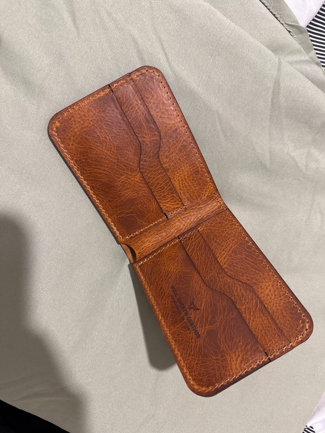 Customer photo review of Handmade Full-Grain Leather Bifold Wallet for Men — Rio Grande Bifold Wallet